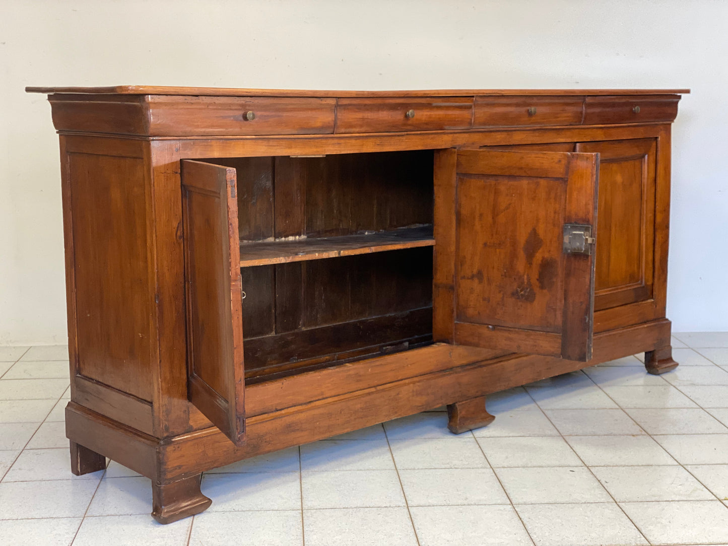 Charles X sideboard with four doors. 218 cm, 19th century