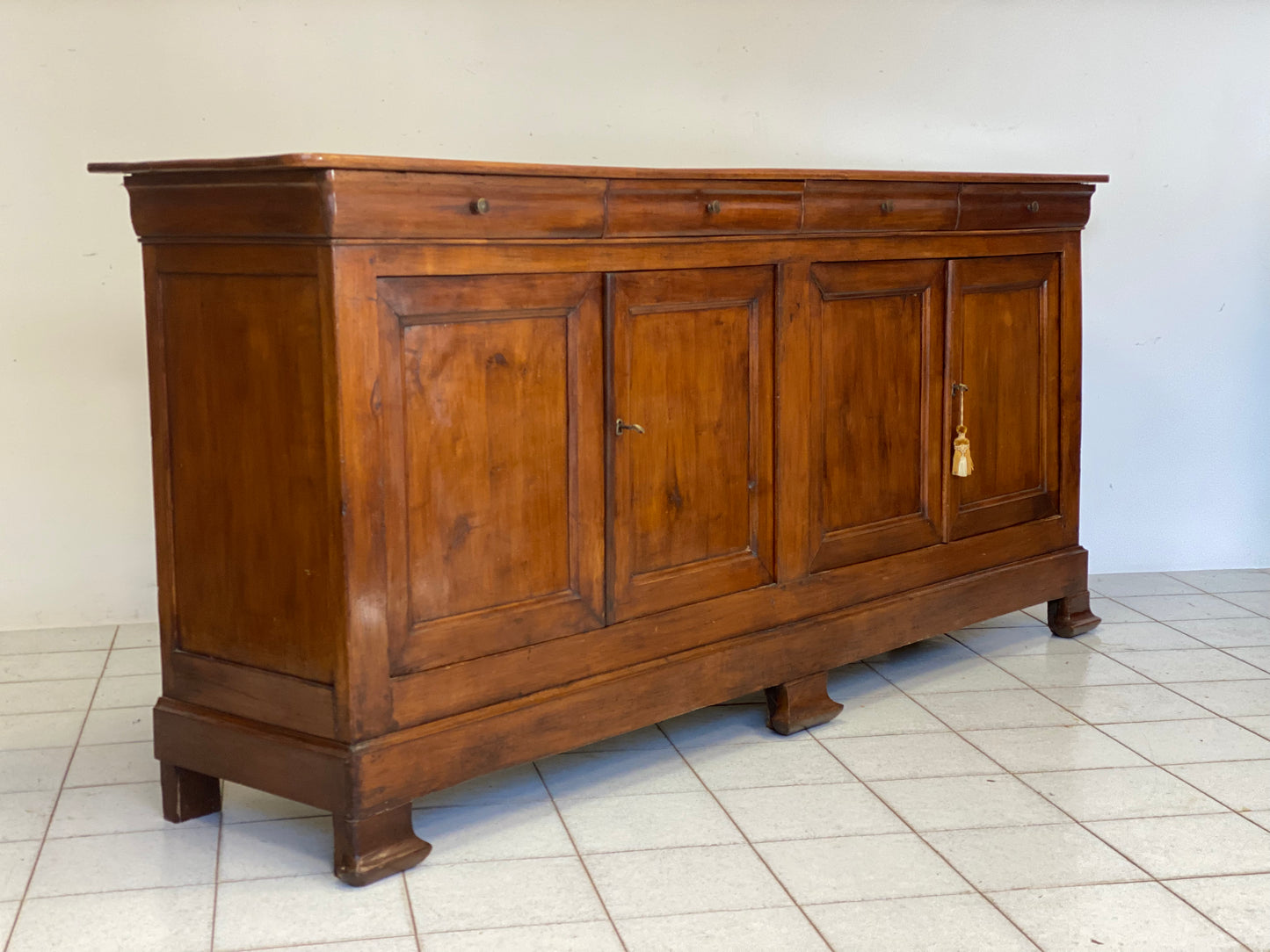 Charles X sideboard with four doors. 218 cm, 19th century