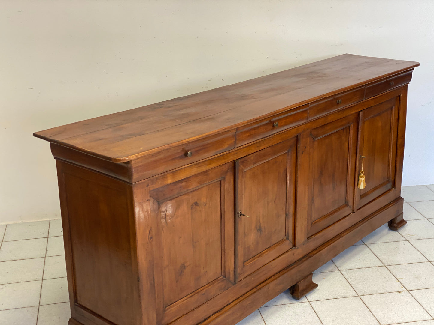 Charles X sideboard with four doors. 218 cm, 19th century