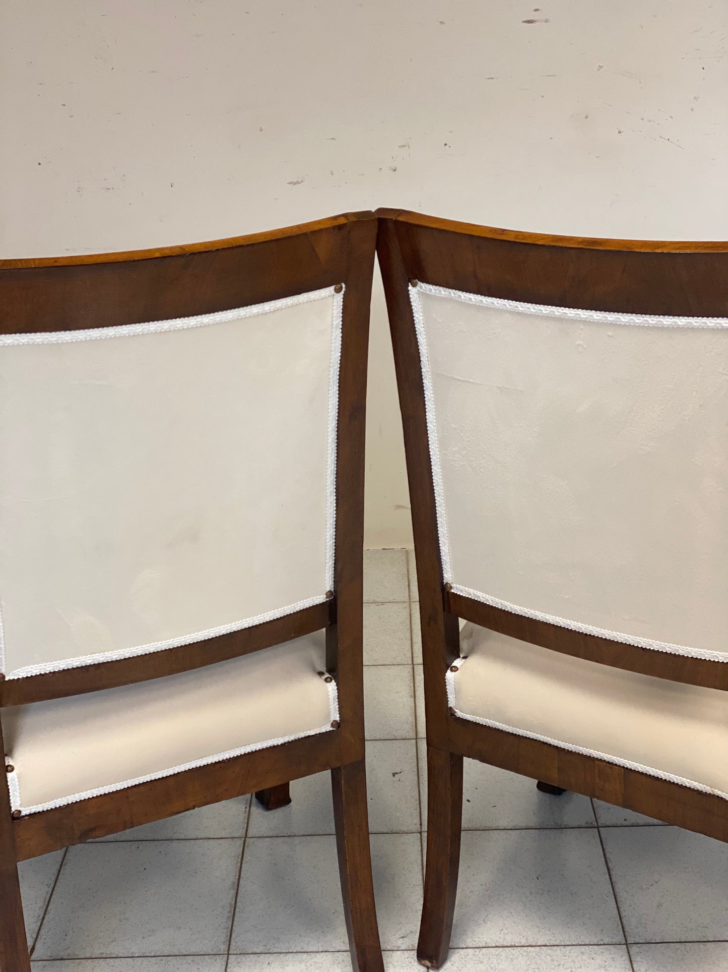 Pair of empire armchairs in rosewood. Genoa 19th century.