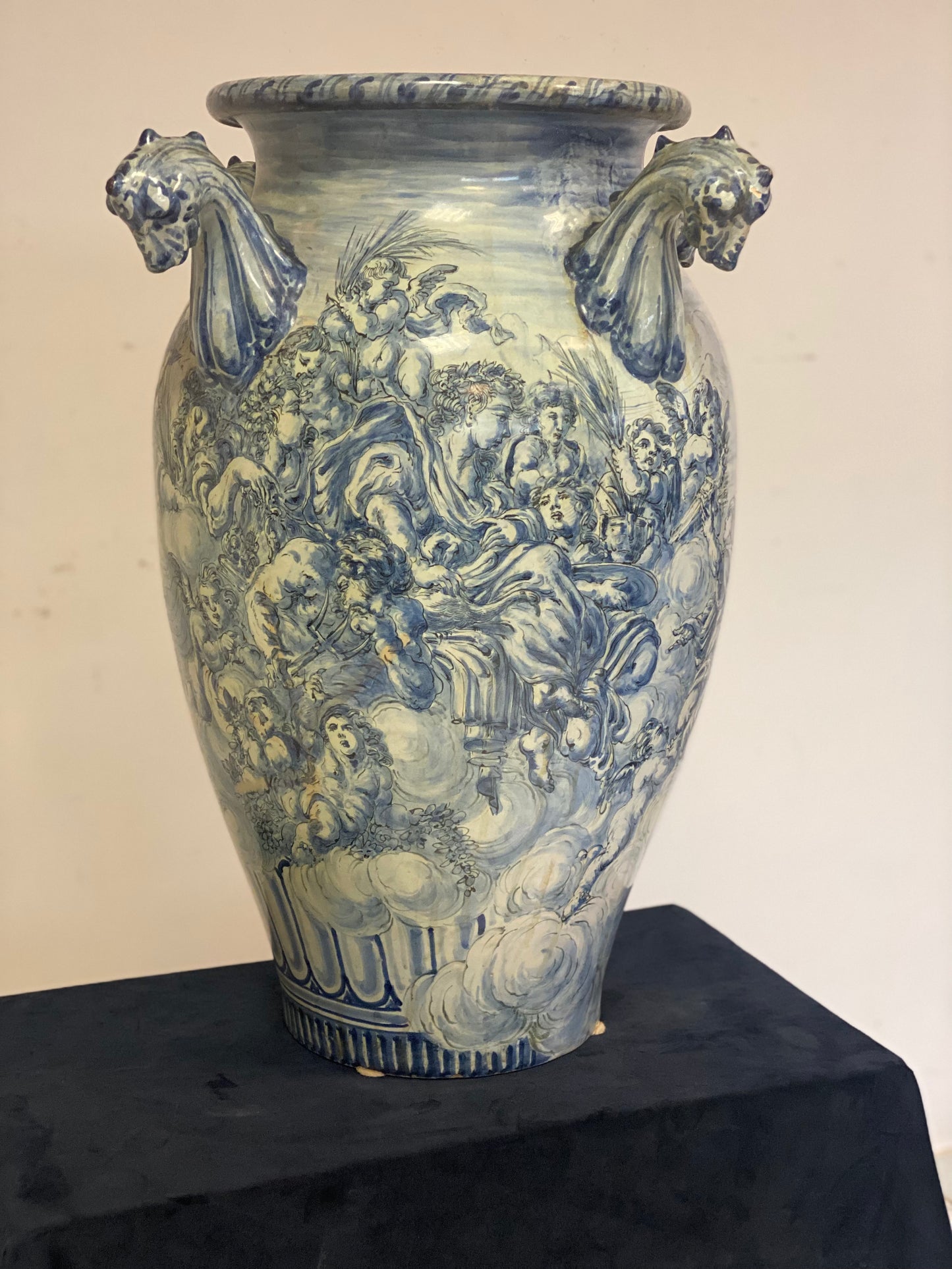 Vaso da farmacia in maiolica Albissola firmato e datato 1922 . H 64