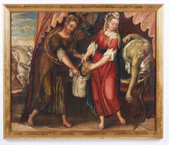 Giuditta con la testa di Oloferne olio su tela, 109 x 92 cm. Autore: scuola veneta fine XVII secolo, bottega di Andrea Schiavone