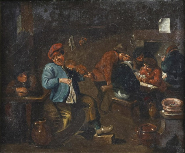 Olio su tela. Scuola fiamminga epoca pieno 600