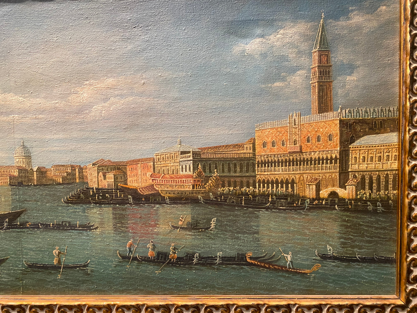 Antico dipinto ad olio su tela di Venezia fine ‘800 primi ‘900