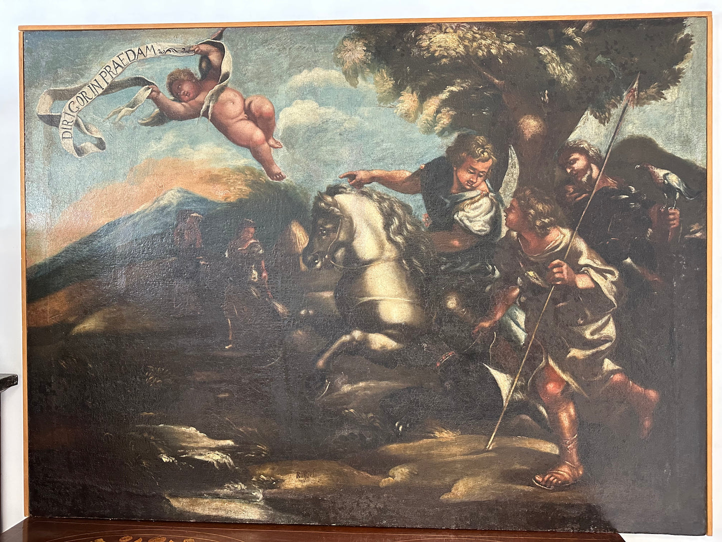 Scena biblica di caccia
Scuola di Salvator Rosa olio su tela
fine XVII secolo