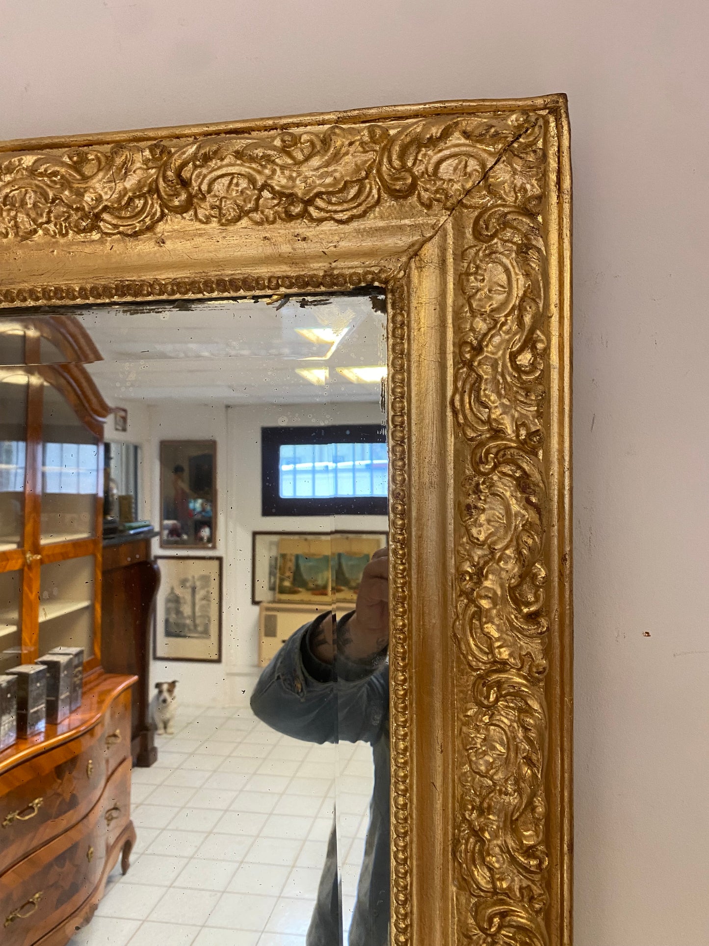 Specchiera lombarda intagliata . foglia oro . XIX secolo 121 x 85