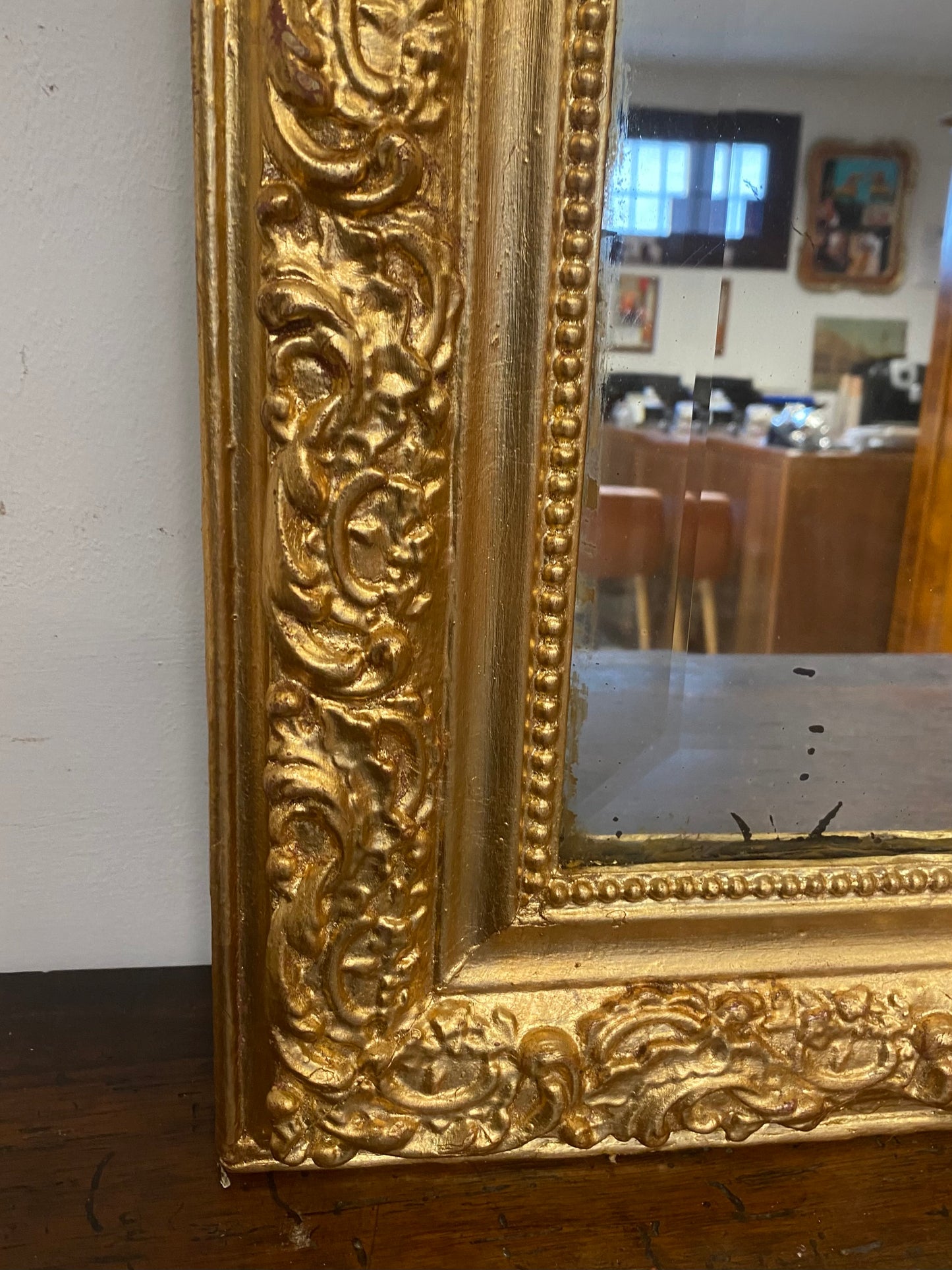 Specchiera lombarda intagliata . foglia oro . XIX secolo 121 x 85
