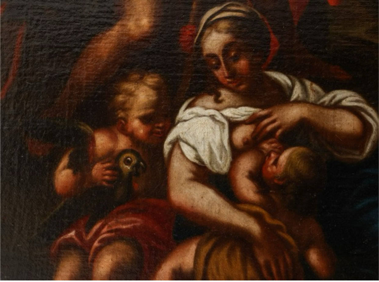 Olio su tela La predica di San Francesco Saverio. XVII secolo