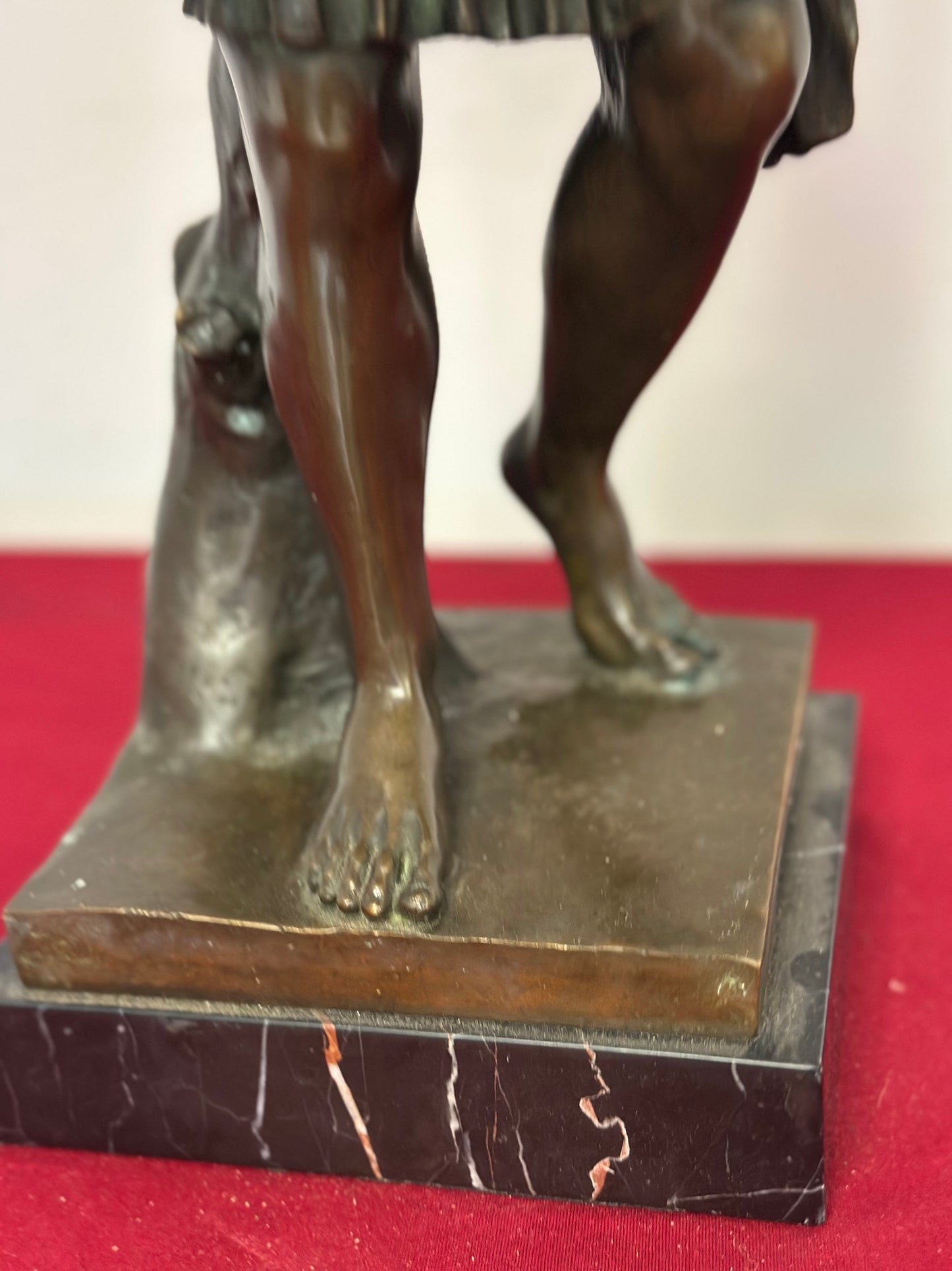 Scultura in bronzo a cera persa Augusto prima porta XX secolo 63 cm