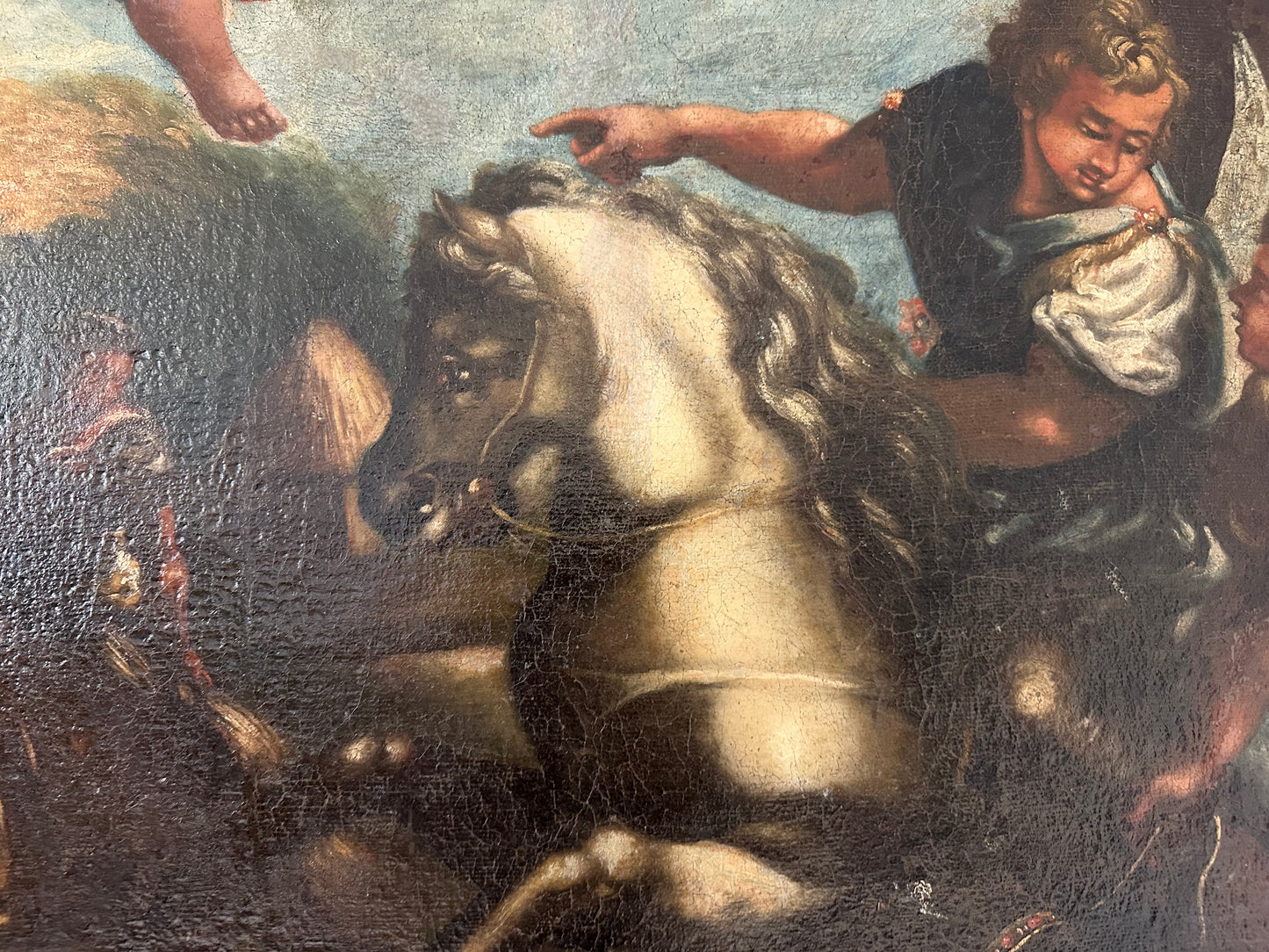 Scena biblica di caccia
Scuola di Salvator Rosa olio su tela
fine XVII secolo