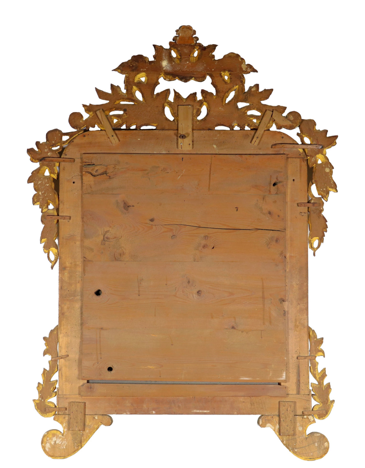 Lombard Charles X wooden mirror in gold leaf. Early 19th century