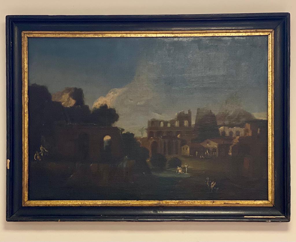 Landscape with ruins and figures. Alessio de Marchis (Naples 1684- Urbino 1752)