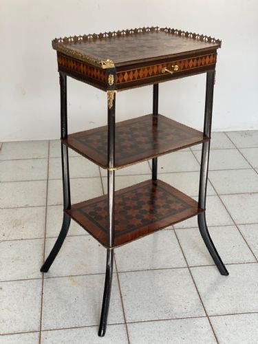Etagere tavolino Napoleone III intarsiato