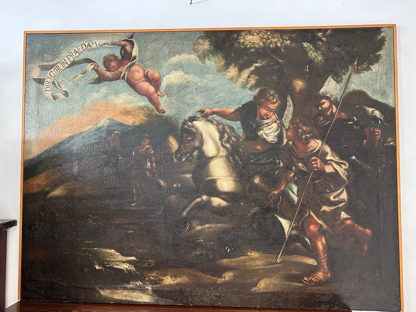 Scena biblica di caccia
Scuola di Salvator Rosa olio su tela
fine XVII secolo