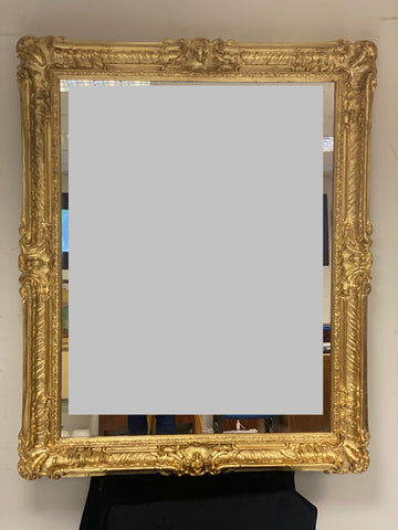 Specchiera lombarda intagliata in foglia oro . XIX secolo 145 x 101