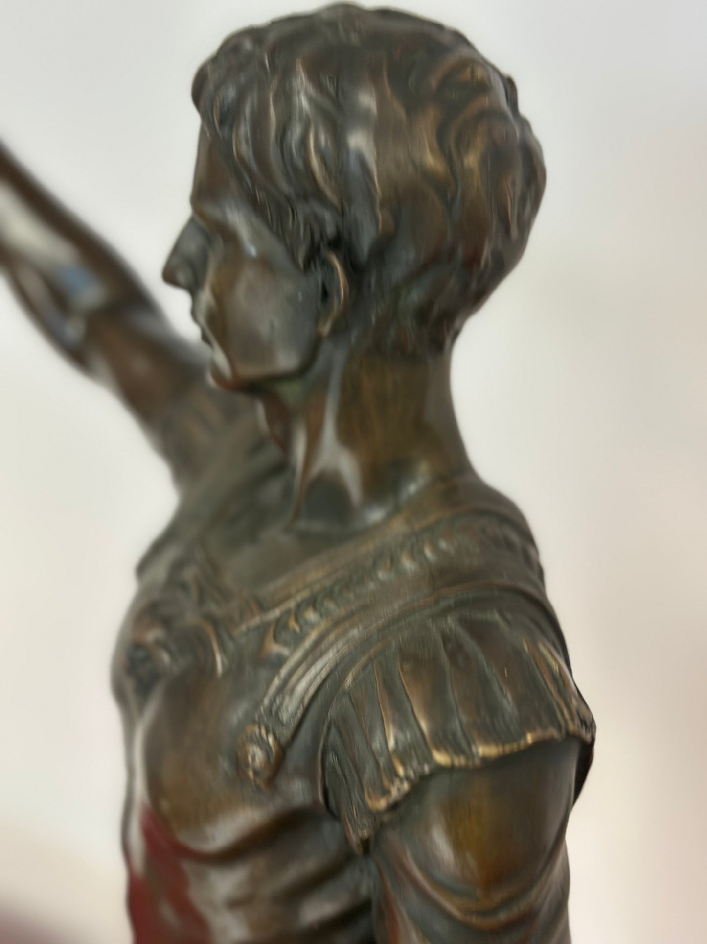 Scultura in bronzo a cera persa Augusto prima porta XX secolo 63 cm