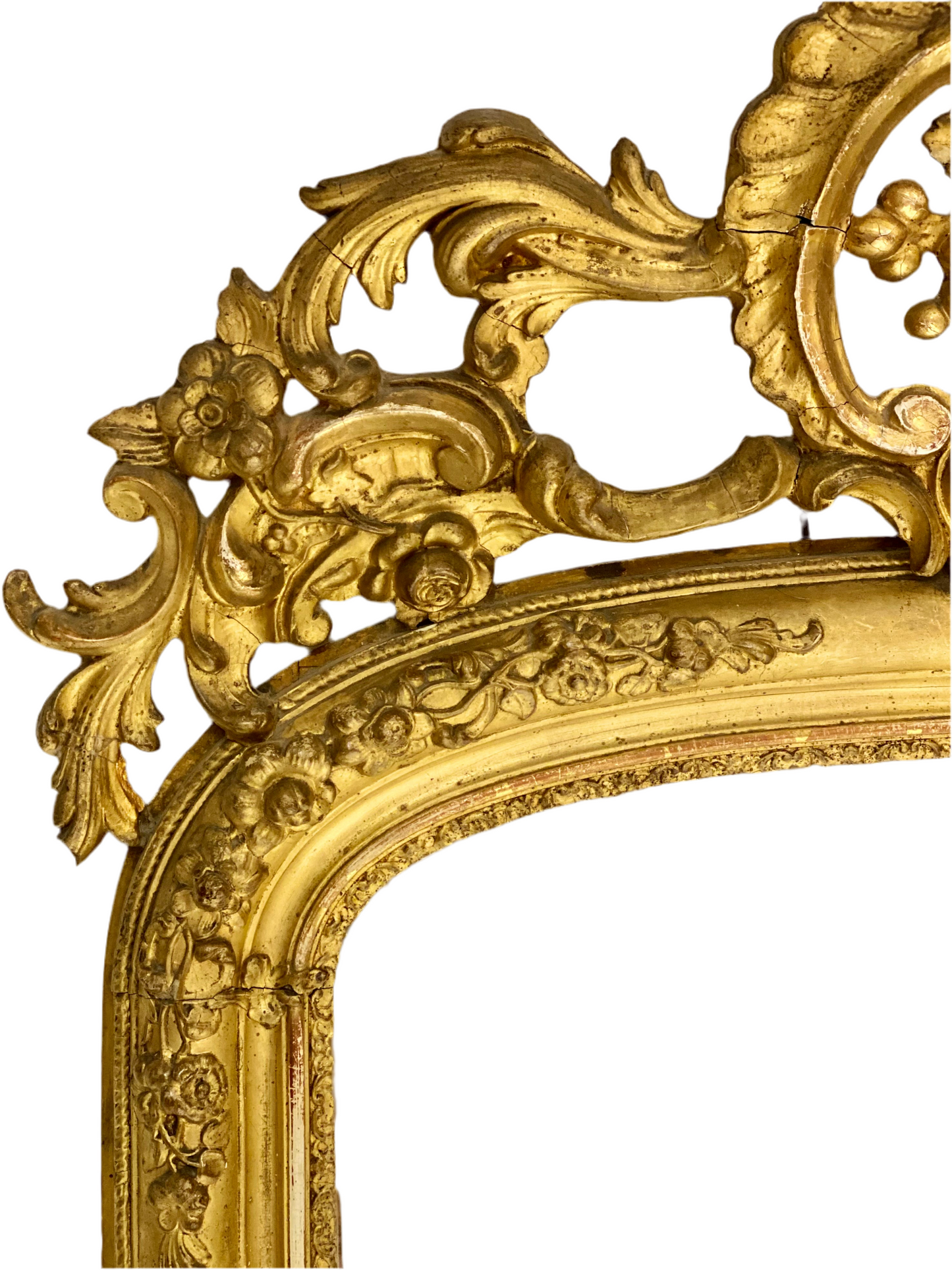 Charles X mirror, gilded carved wood, 19th century.