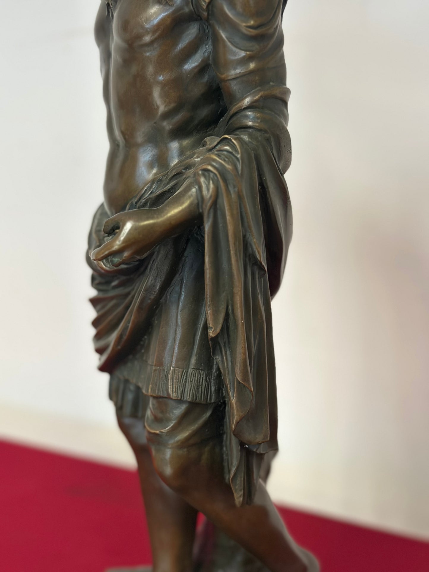 Scultura in bronzo a cera persa Augusto prima porta XX secolo 63 cm