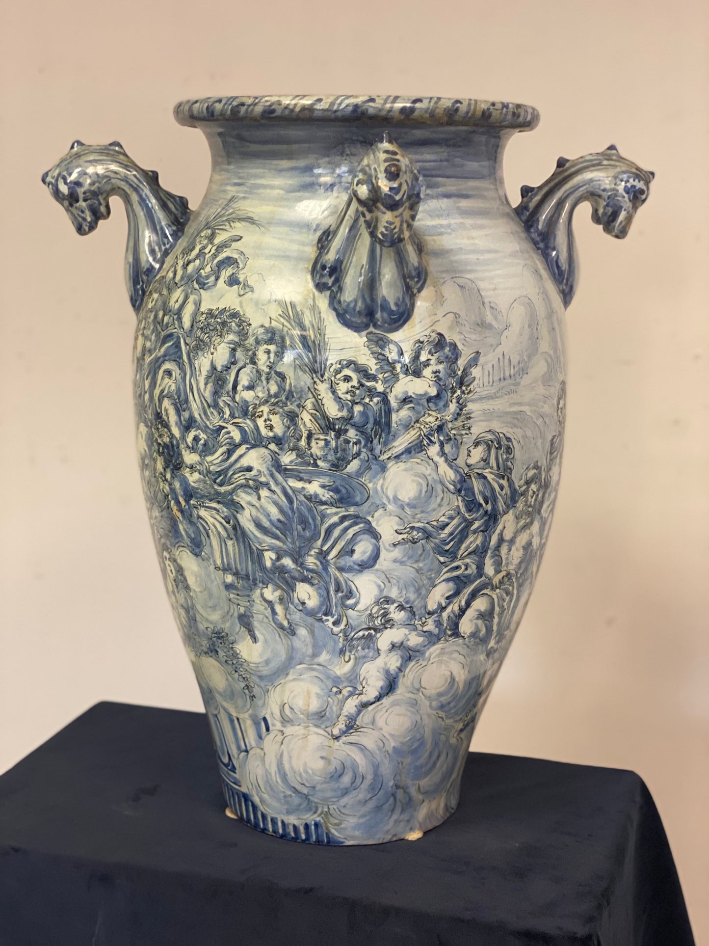 Vaso da farmacia in maiolica Albissola firmato e datato 1922 . H 64