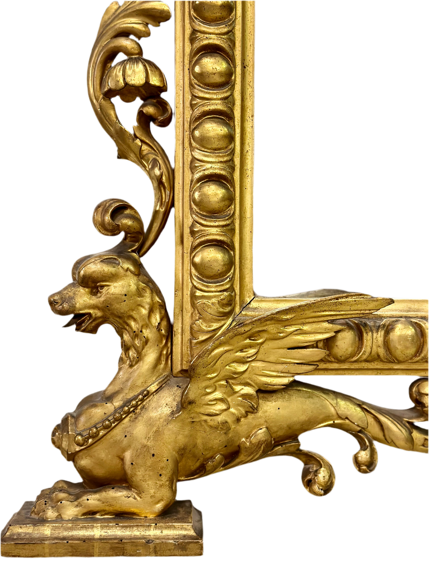 Carved gilded wooden mirror. Tuscany, early 19th century