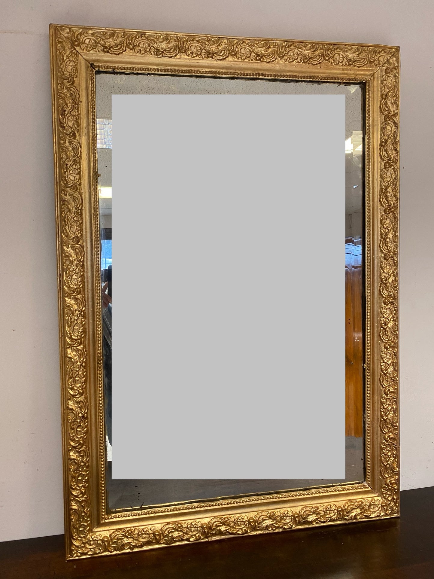 Specchiera lombarda intagliata . foglia oro . XIX secolo 121 x 85
