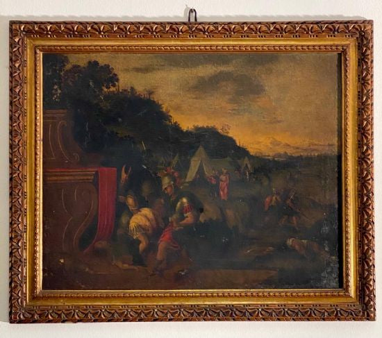 Paesaggio animato con scena biblica Autore (ambito di) : Giovanni Anastasi (Senigallia 1653-Macerata 1704)