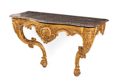 Console d'applique in legno intagliato e dorato, XVIII secolo