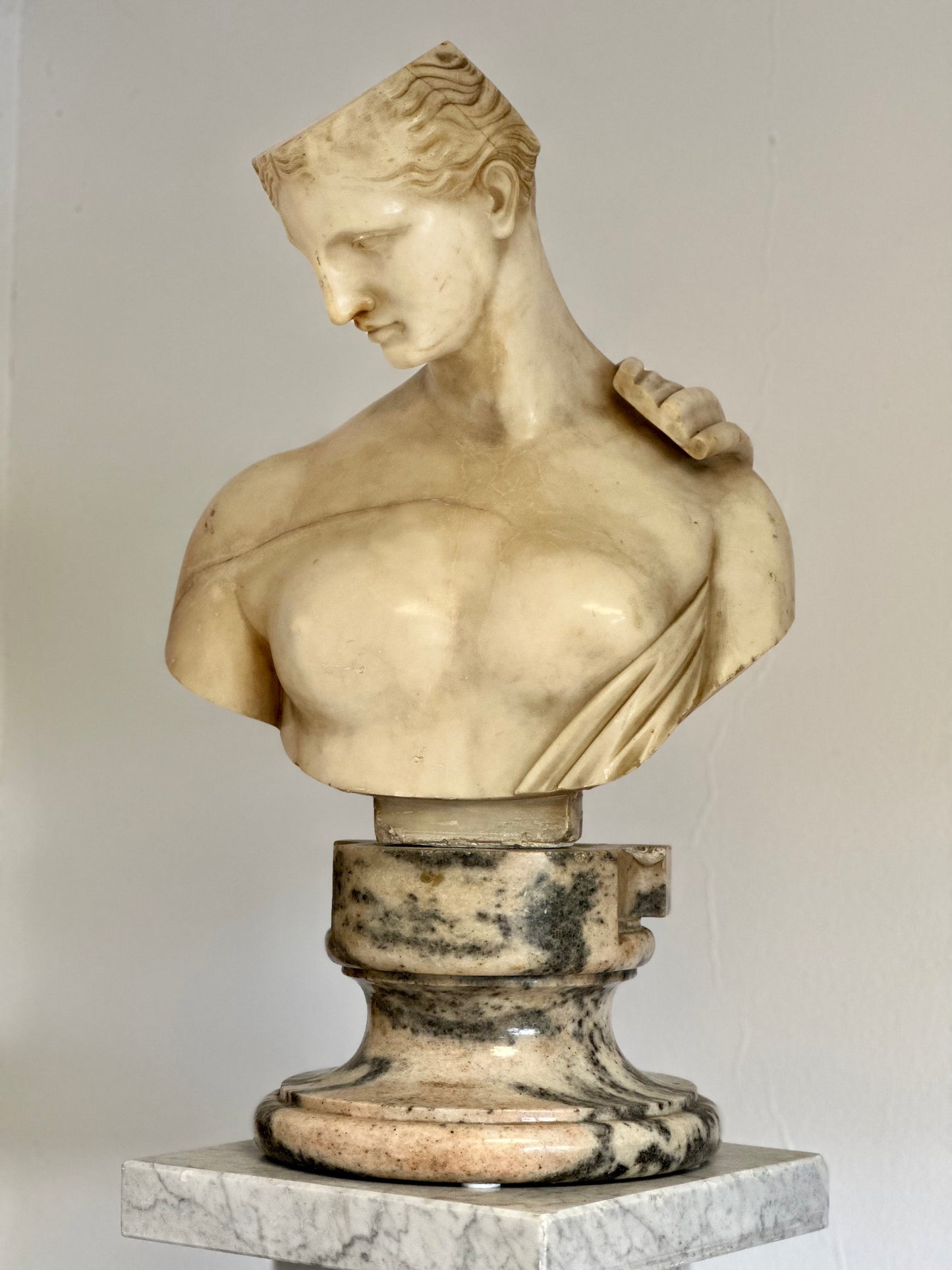 Italian Neoclassical Marble Bust of Psyche. Rome 19th century