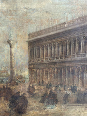 Olio su tela. Veduta di Venezia . XVII secolo . 164 x 148