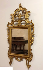 Specchiera lombarda in legno intagliato e dorato periodo impero