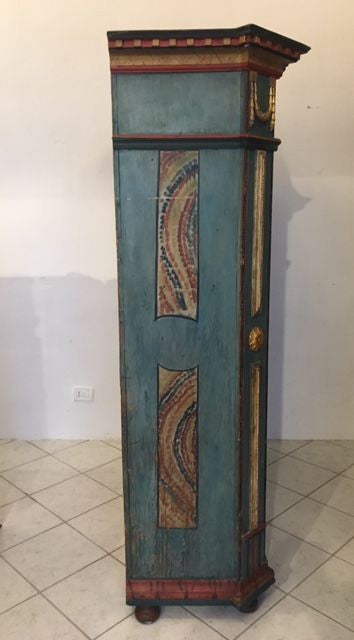 Lacquered painted corner pantry cabinet with gold carvings
