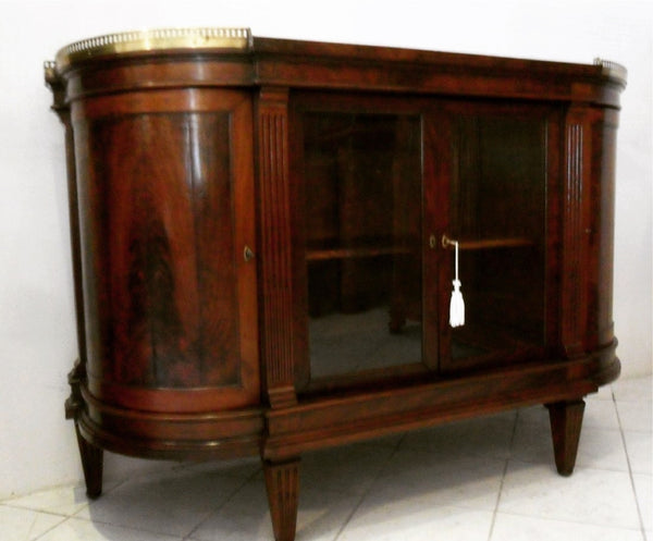 Credenza piuma di noce a mezzaluna periodo Napoleone III