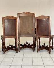Trittico Luigi XIV. Trono con coppia di poltrone . Lombardia XVII secolo