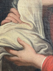 MADONNA CON BAMBINO (OLIO SU TELA) XVII secolo