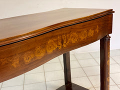 Consolle impero lombarda intarsiata . XIX secolo