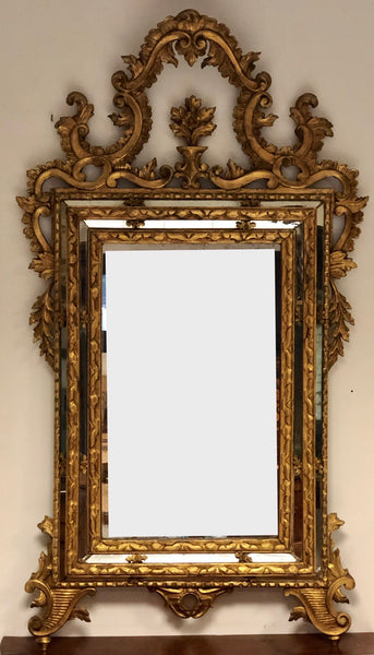 Specchiera legno intagliato e dorato fine XIX secolo