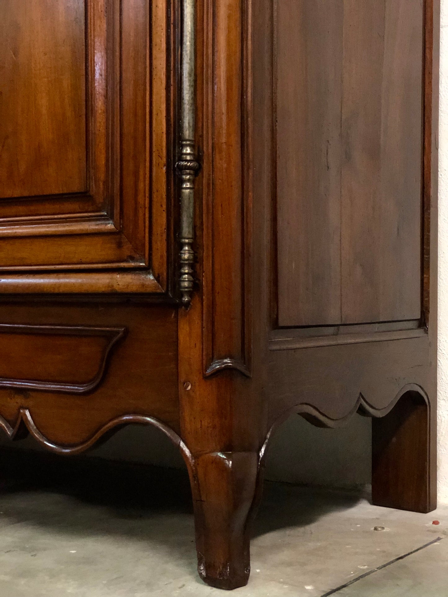 Louis XV carved walnut wardrobe.