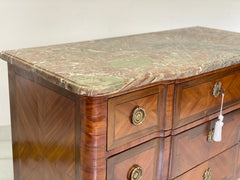 Cassettone Napoleone III in bois de rose con piano in marmo. XIX secolo