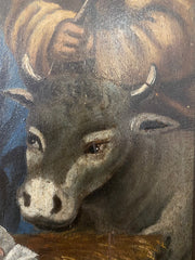 Natività scuola lombarda XVII sec. olio su tavola; 47x37 cm.