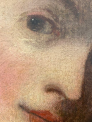 Ritratto di giovane dama, olio su tela Autore: scuola di A. van Dyck (Anversa 1599 -Londra 1641).