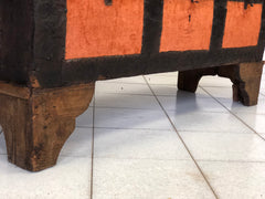 Baule legno lamierino tessuto . Venezia fine XVII secolo