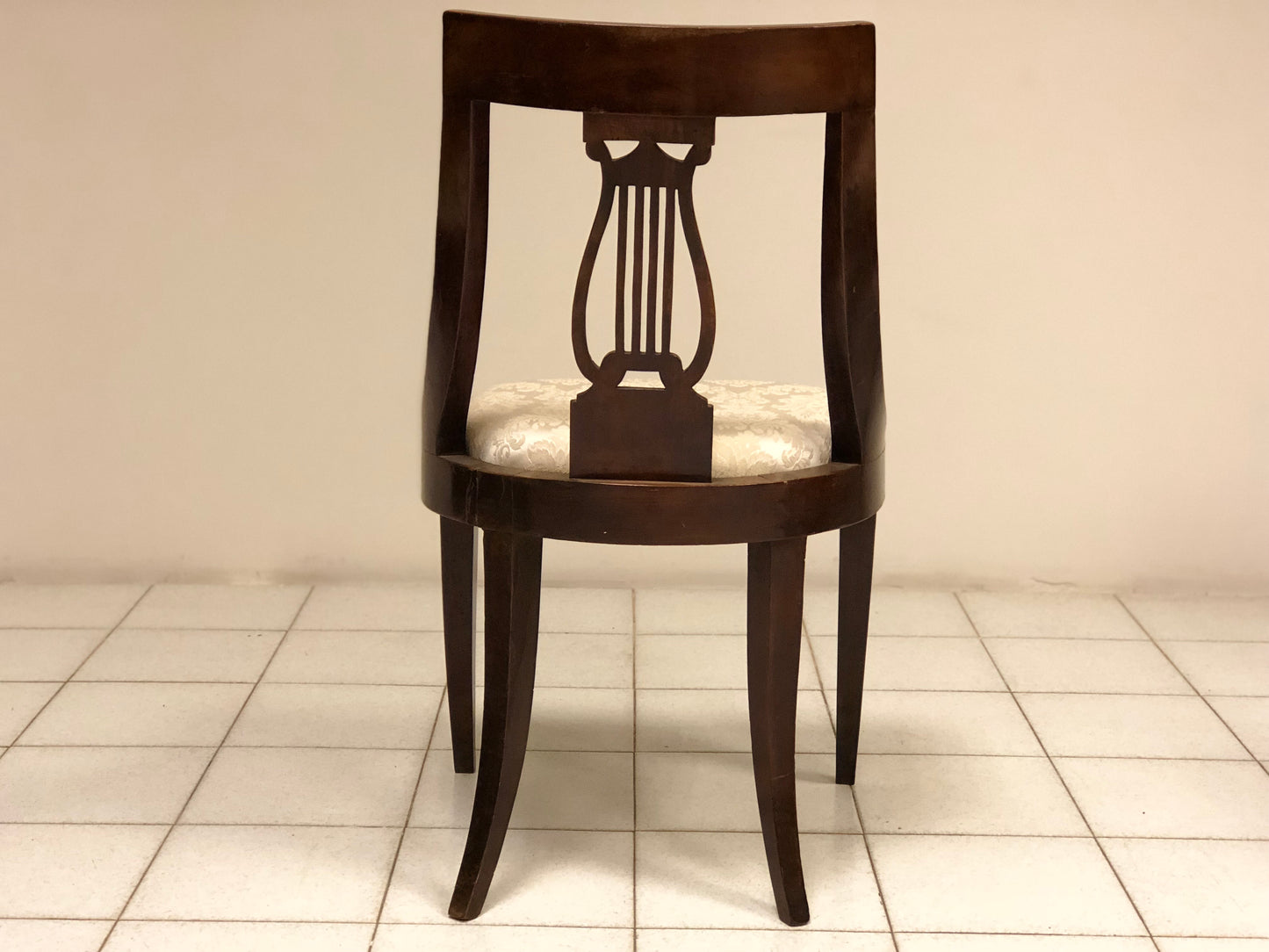 Four walnut gondola chairs