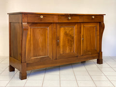 Credenza impero in noce con colonne a bretelle