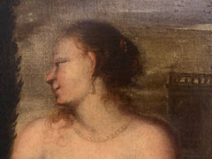 Olio su tela . Betsabea scuola lombarda XVII secolo