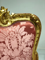 Gruppo di quattro sedie Luigi Filippo oro zecchino . Restaurate