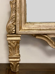 Specchiera epoca impero lombarda foglia argento . Inizio XIX secolo