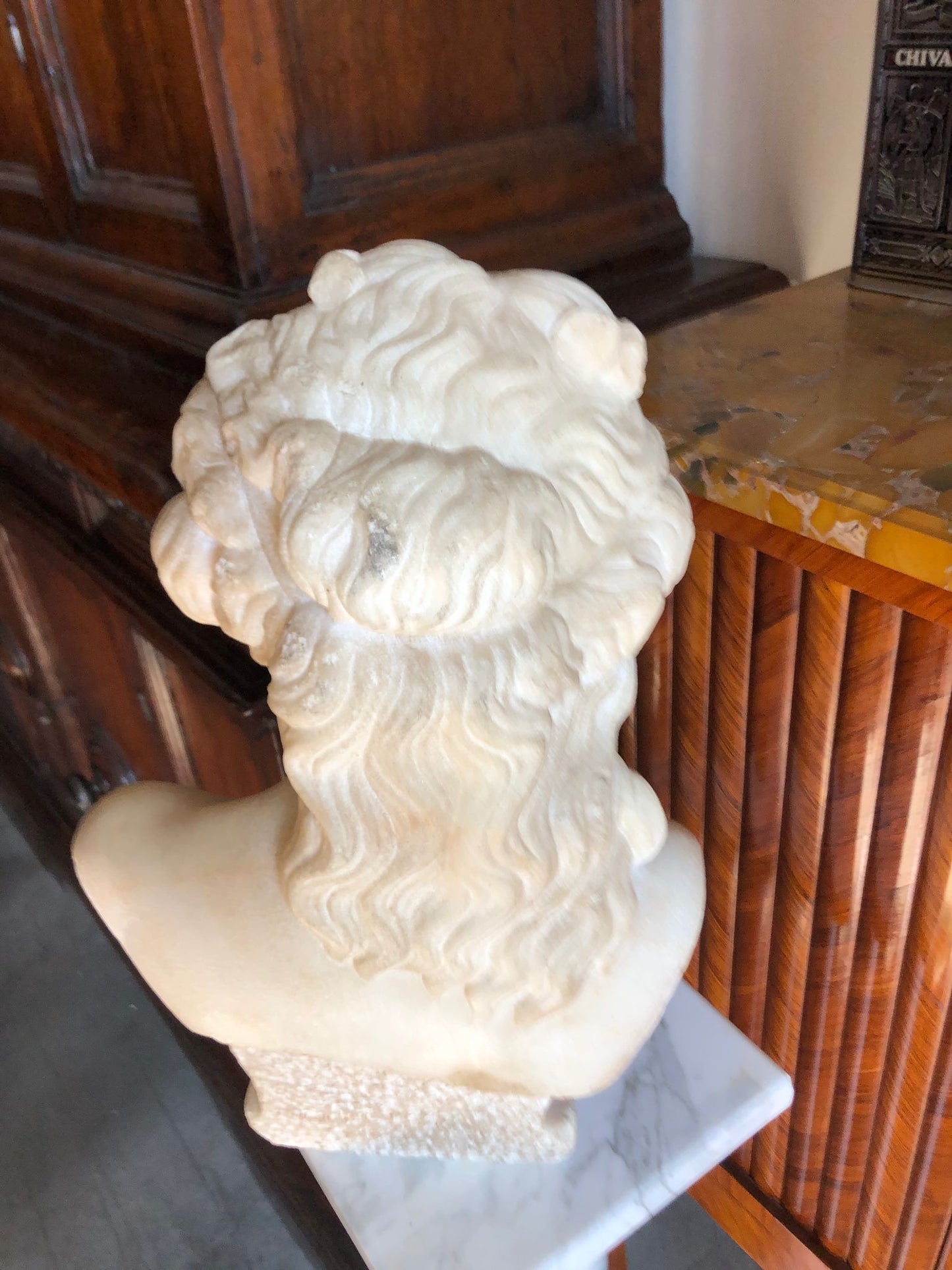 White marble bust of a noble woman. 19th century