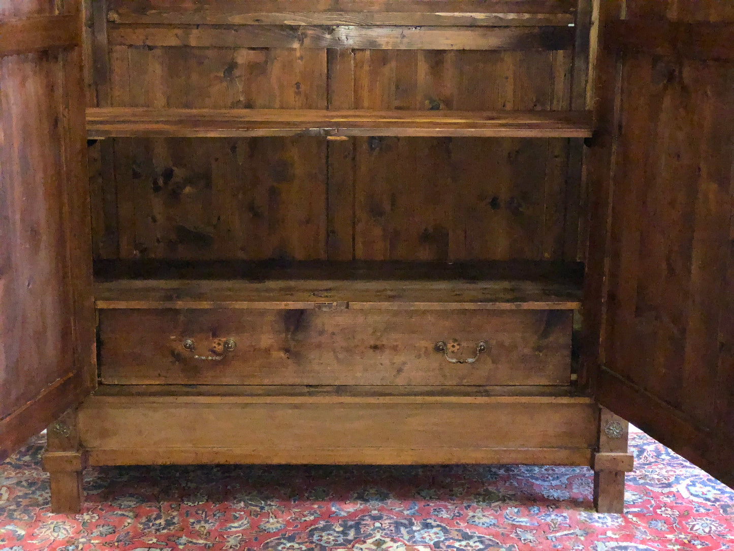 Empire period walnut wardrobe with half columns