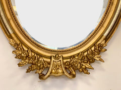 Specchiera ovale lombarda Carlo X oro zecchino