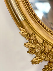 Specchiera ovale lombarda Carlo X oro zecchino
